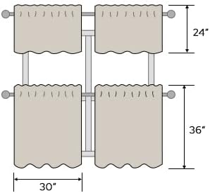 HOMEIDEAS Sage Green Sheer Kitchen Curtains 30 X 24 Inch Length 2 Panels Embroidered Leaf Pattern Short Curtains for Small Window Valance Tiers