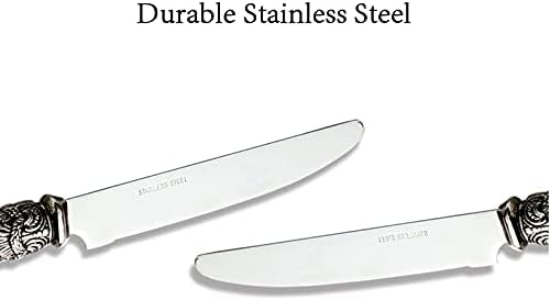 20-piece 18/10 Stainless Steel Vintage Flatware set With White Handle,Sliverware set Service for 4,Dishwasher safe (20, Pearl White)