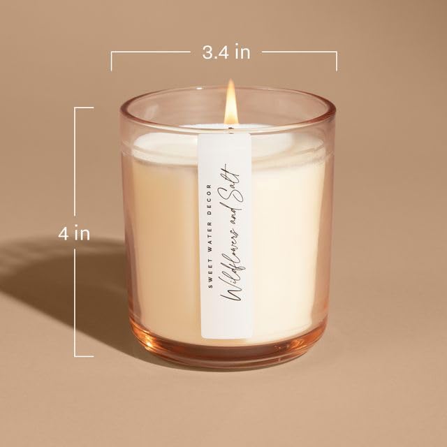 Sweet Water Decor Fraser Fir Candle - Evergreen, Fir, Cedar, and Cypress Winter Holiday Scented Soy Christmas Candles for Home - 12oz Sandstone Jar, 50+ Hour Burn Time, Made in The USA