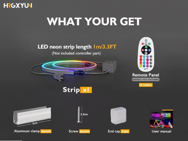 3.3ft RGB Led Neon Rope Light, IP65 Waterproof Led Neon Strip with Brightbess Adjustment,Multicolor Change Flexible Neon Rope Lights for Supermarket,High Bulding, Celebration,ETL Listed