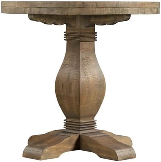 Napa Solid Wood Farmhouse Rustic Round End Side Living Room Table, Nightstand 26" W x 26" D x 25" H