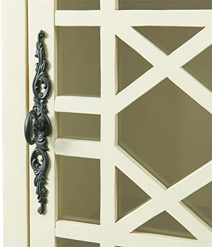 Martin Svensson Home Elegant Chairside End Table with Power, Antique Cream White