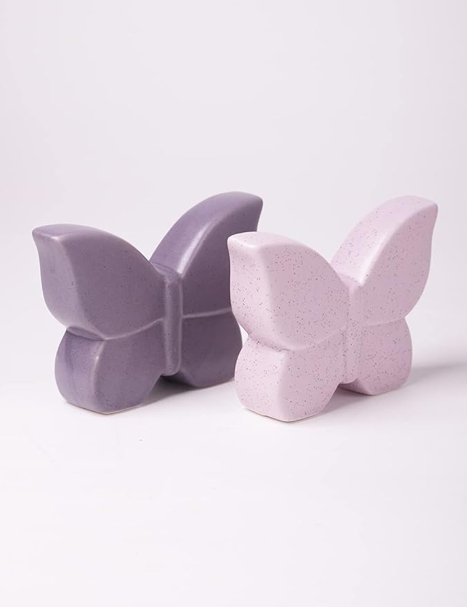 2pcs Butterfly Decor Statue Animal Figurine Gifts Modern Arts Ceramic Sculpture 4.7 inch