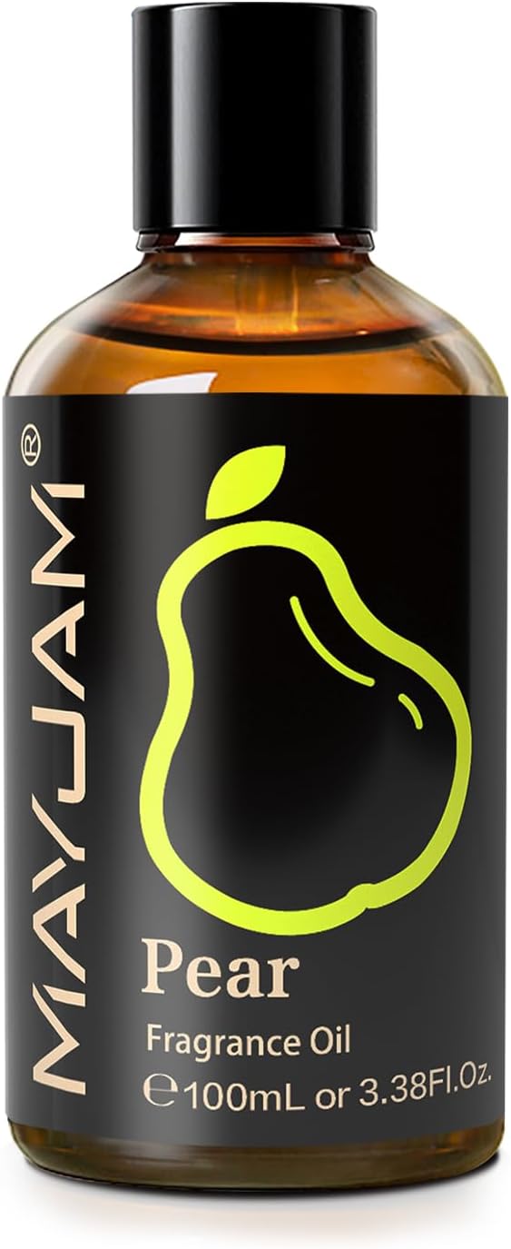 MAYJAM 100ML/3.38FL.OZ Pear Fragrance Oils with Glass Dropper, Essential Oils for Diffusers for Home, Long Lasting Scented Oils for Diffusers Soap Candle Making