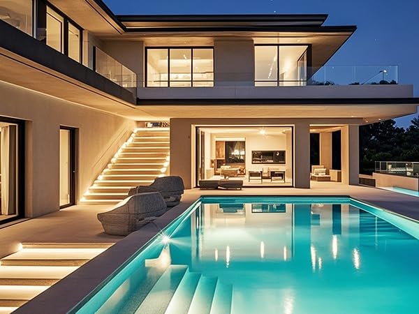 Outdoor LED Strip Lights,2700K Warm White,24V IP67 LED Strips,32.8FTt/10M,CRI90+ Waterproof led cob Strip Light for Bathroom,Pool,Garden,Sauna Rooms(Power Not Included)