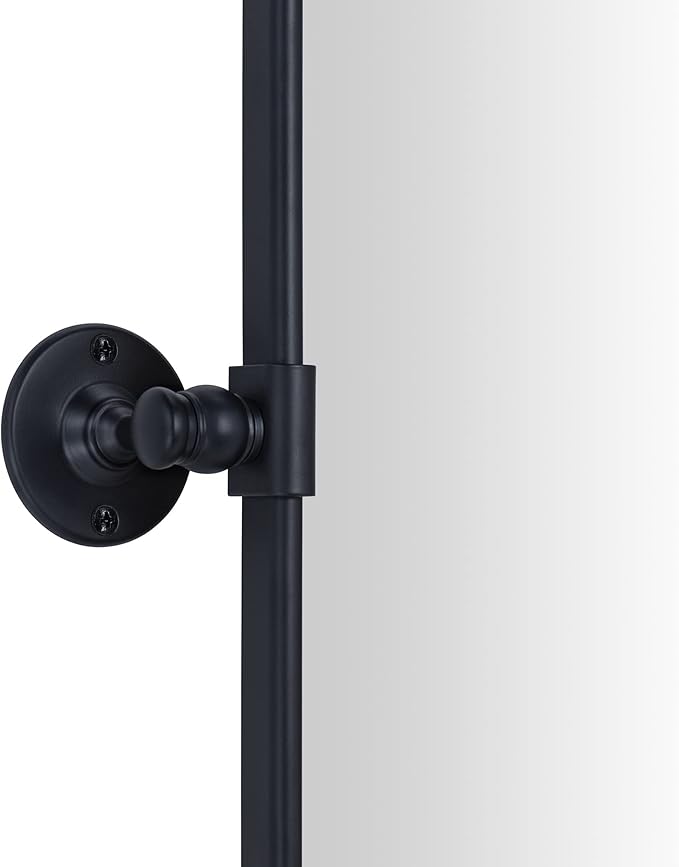 TEHOME Horizontal Pivot Mirror Black Tilt Mirror for Bathroom Beveled Metal Framed Pivoting Rectangle Bathroom Mirror, Overall 38.91x 23 inches (Mirrror 35 x 23 inches)