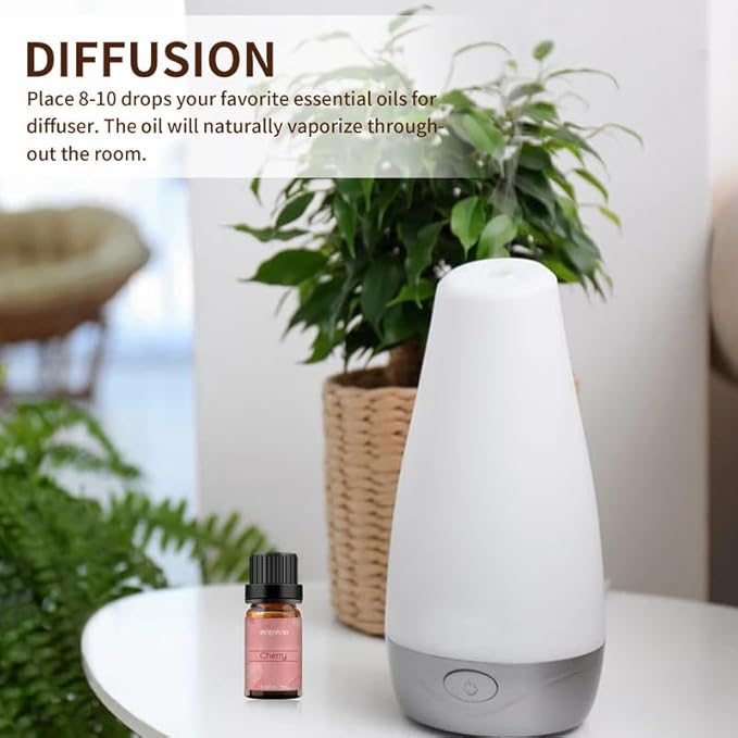 BURIBURI Cherry Fragrance Oil, Premium Grade Cherry Scented Oil 10ml Essential Oil for Diffusers, Candle Making