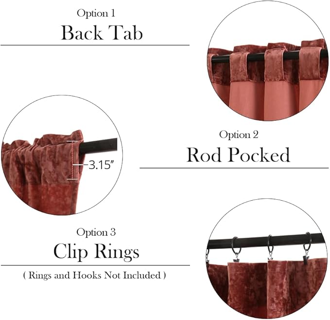 Liinas Velvet Blackout Curtains Soft Luxury 2 Panels Curtains for Bedroom Nursery Patio Doors Rod Pocket Back Tab Drapes Curtains for Living Room,52 by 96Inch,Mauve Pink