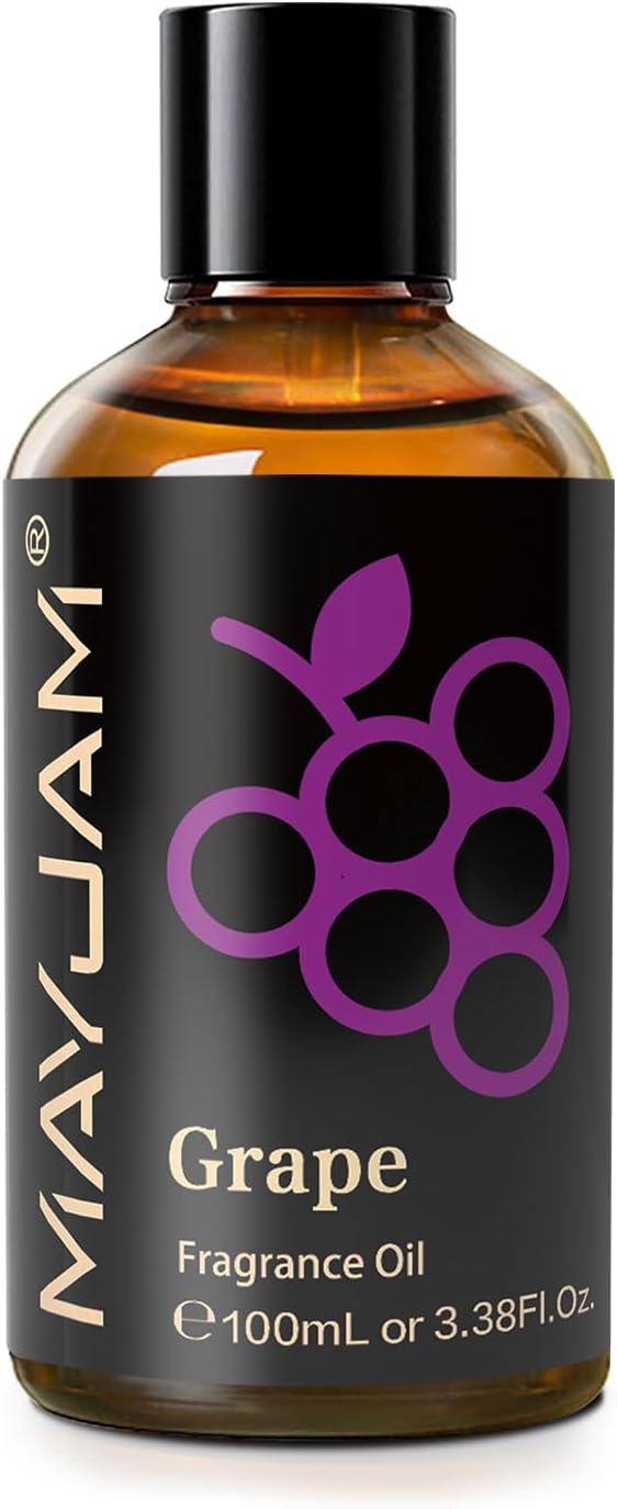 MAYJAM 100ML/3.38FL.OZ Grape Fragrance Oils with Glass Dropper, Essential Oils for Diffusers for Home, Long Lasting Scented Oils for Diffusers Soap Candle Making