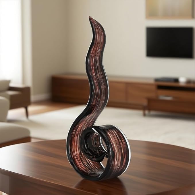 11.4" Tall Hand-Blown Glass Sculpture Murano-Style Sculpture Art Ornament Statue Figurines Home Decor Accent Piece Coastal Ocean Nautical Home Decor,Shelf,TV Stand,Tabletop Centerpieces,Wonderful Gift