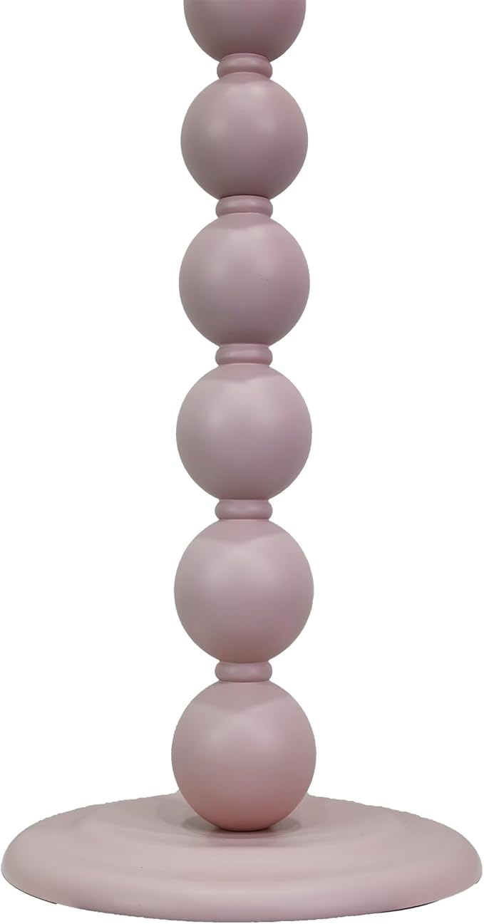 Modern Floor Lamp for Living Room, Farmhouse Floor Lamps, 14X14X59 Inch Pink Wood Base Pull Chain Switch Floor Lamp for Bedrooms and Office (Tapered Pleated Shade)