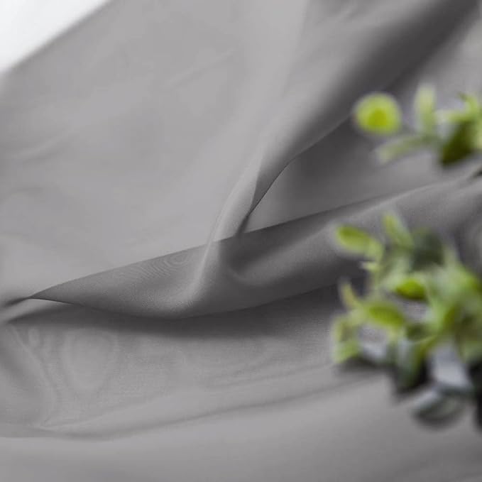 MIULEE 2 Panels Kitchen Tiers Half Window Sheer Curtains Rod Pocket Voile Drapes for Kitchen Bathroom Small Windows 29 by 24 Inch Charcoal Grey
