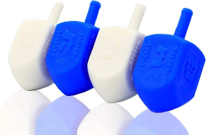 Hanukkah Blue and White Plastic Dreidel (10-Pack)