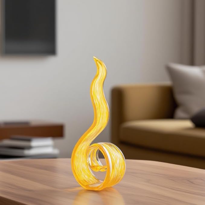11.4" Tall Hand-Blown Glass Sculpture Murano-Style Sculpture Art Ornament Statue Figurines Home Decor Accent Piece Coastal Ocean Nautical Home Decor,Shelf,TV Stand,Tabletop Centerpieces,Wonderful Gift