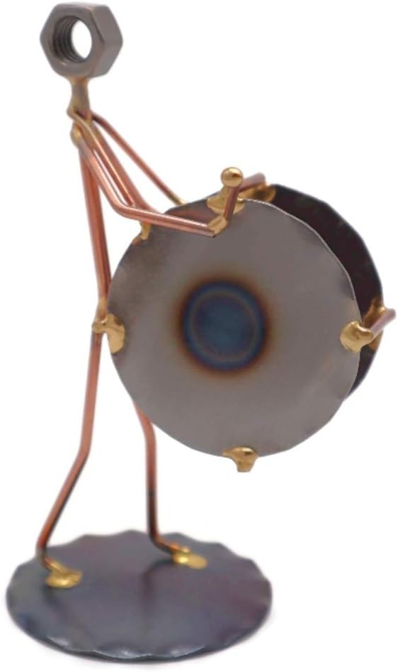 Bass Drum Collectible Handmade Metal Art Figurine, Desk Accessories, Trophy, Band, Office Décor, Band, Musical Instrument