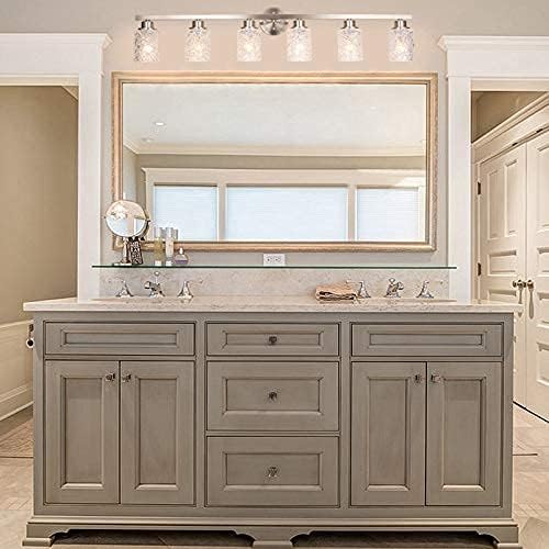 ALICE HOUSE 41.3" Vanity Lights, 6 Light Wall Lighting, Brushed Nickel Finish Bathroom Lights Over Mirror, Bathroom Lighting AL9082-W6