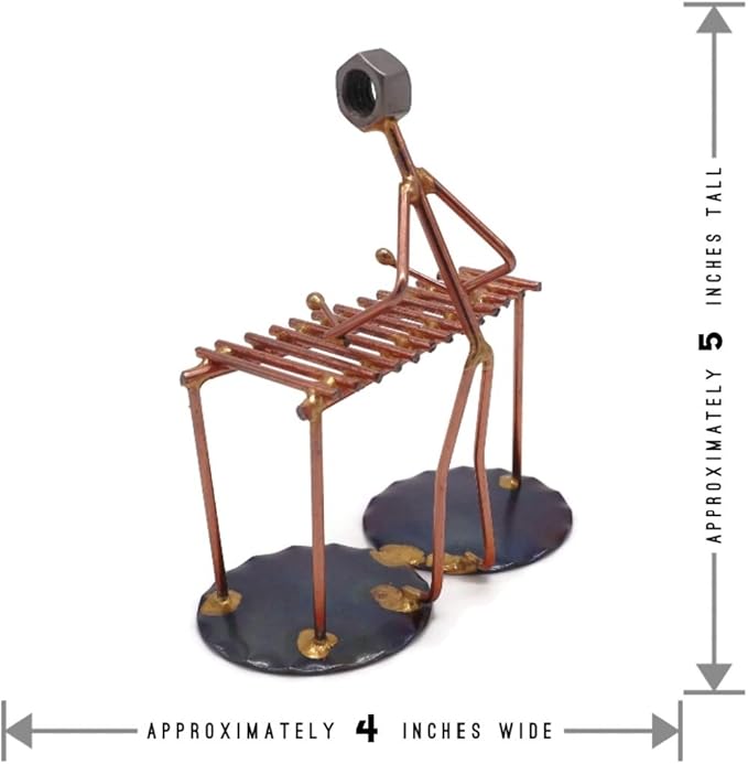 Xylophone Collectible Handmade Metal Art Figurine, Desk Accessories, Trophy, Band, Office Décor, Musical Instrument