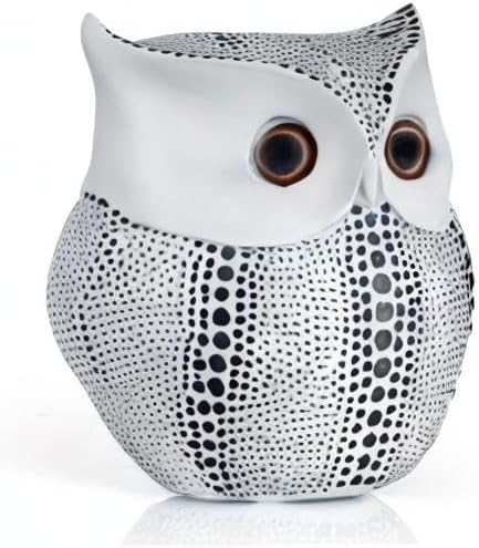 Ornativity White Owl Statue Figurine - Animal Sculpture Home Decoration Figure for Bedroom Living Room Kitchen Office Bathroom House Decor Figurines 6"
