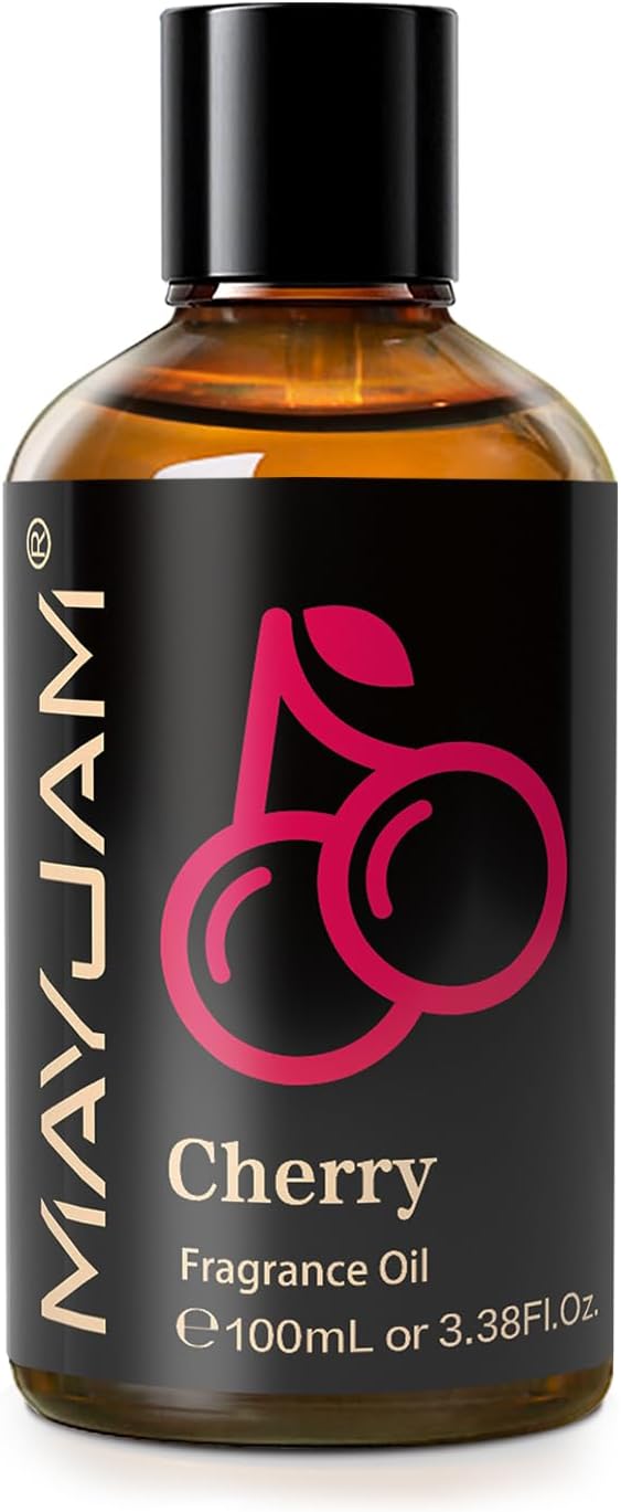MAYJAM 100ML/3.38FL.OZ Cherry Fragrance Oils with Glass Dropper, Essential Oils for Diffusers for Home, Long Lasting Scented Oils for Diffusers Soap Candle Making