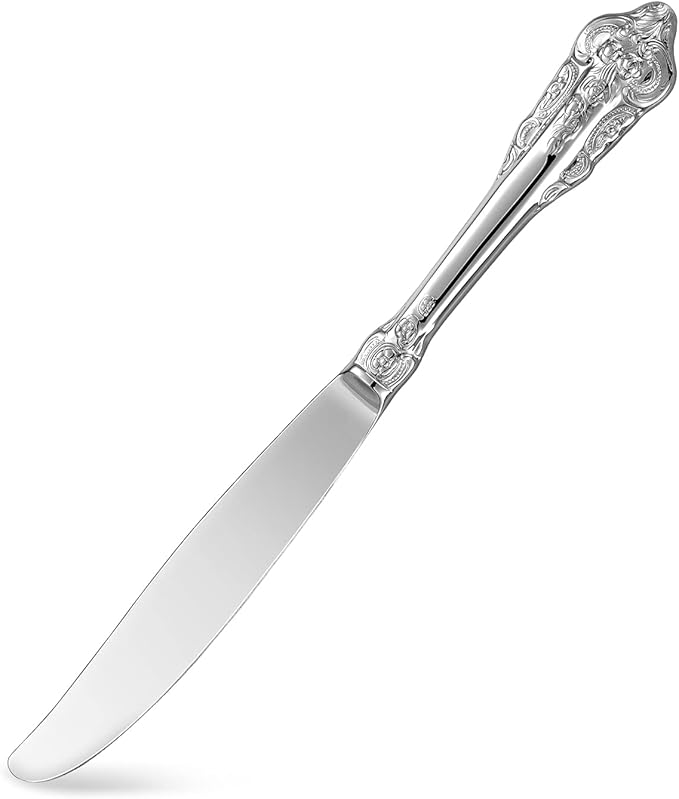 KEAWELL Luxury 20 Pieces 18/10 Stainless Steel Flatware set, Service for 4, silver plated with gold accents, Fine Silverware set and Dishwasher Safe (Silver)