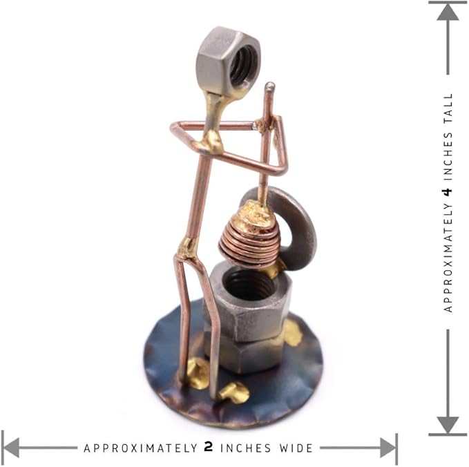Plumber's Helper Handmade Metal Figurine - Copper, Metal, Sculpture, Tabletop, Indoor, Christmas, Father's Day
