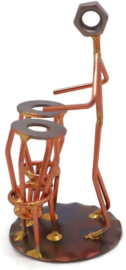 Conga Drum Collectible Handmade Metal Art Figurine, Desk Accessories, Trophy, Band, Office Décor, Musical Instrument, Teacher Gift