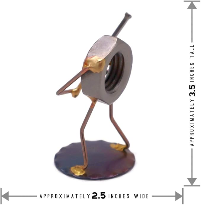 Baseball Nut Collectible Handmade Metal Art Figurine, Desk Accessories, Trophy, Boss Gift, Home Office Décor