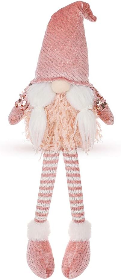 HMASYO Christmas Gnomes Decorations Gift, Handmade Swedish Tomte, Scandinavian Pink Gnome Santa Nisse Nordic Figurine Plush Doll Table Ornament for Christmas Decorations (Pink-Plush)