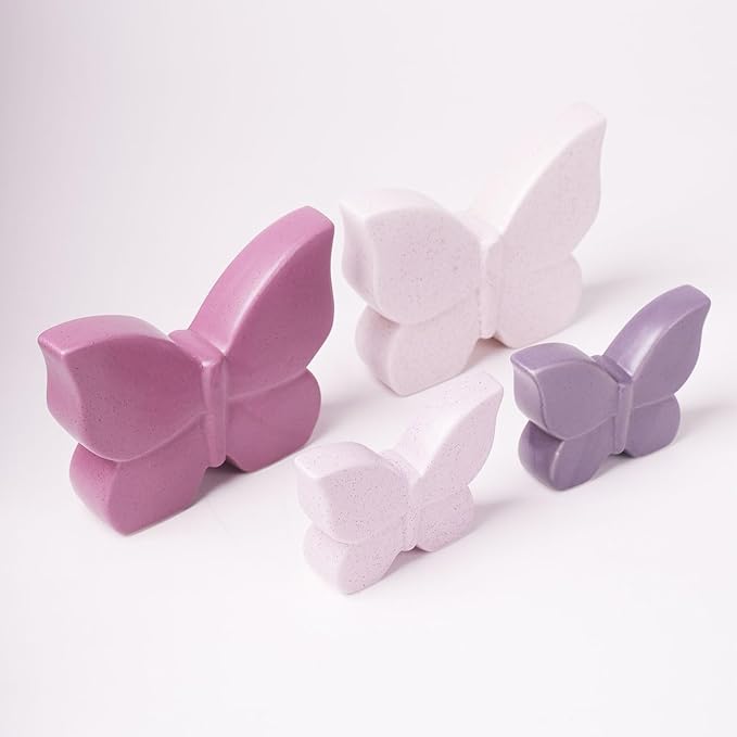 2pcs Butterfly Decor Statue Animal Figurine Gifts Modern Arts Ceramic Sculpture 4.7 inch