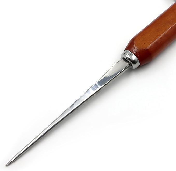 Ice Pick Stainless Steel, Ice Picks for Breaking Ice, Ice Pick with Wood Handle, Ice Picks for Kitchen, Bars, Bartender, Best Ice Carving Tools (long)