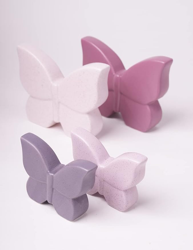 2pcs Butterfly Decor Statue Animal Figurine Gifts Modern Arts Ceramic Sculpture 4.7 inch