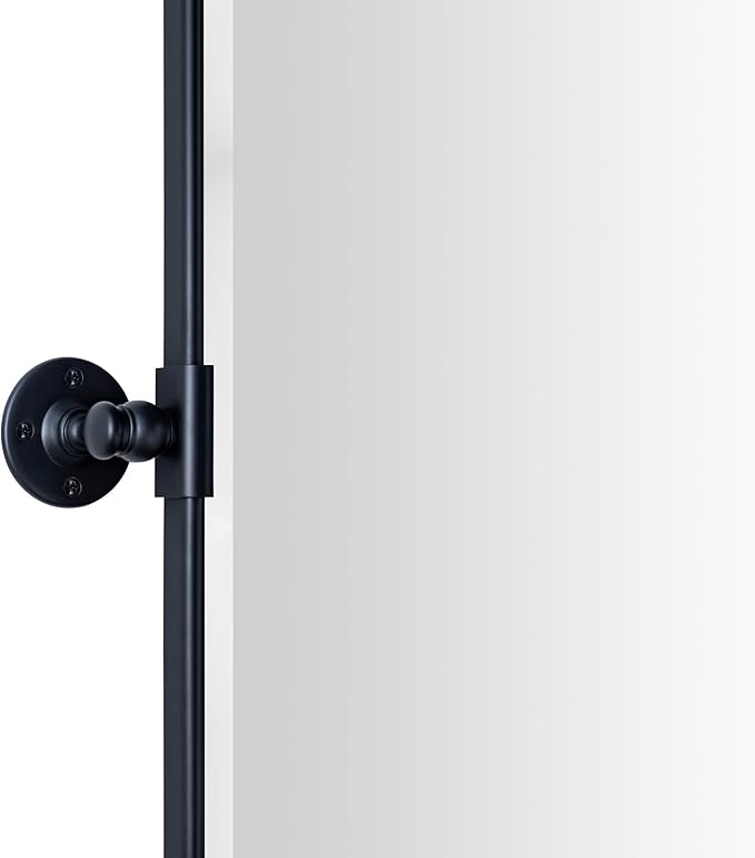 TEHOME Pivot Mirror Matt Black Tilt Vanity Mirror Large Black Metal Framed Rectangle Tilting Beveled Vanity Mirrors for Wall, Vertical Hanging, Overall 34.14 x 40 inches (Mirrror 30 x 40 inches)