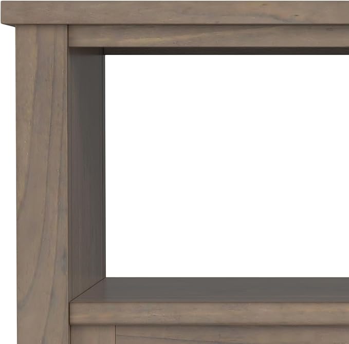 SIMPLIHOME Ela SOLID WOOD 20 inch Wide Rectangle Transitional End Table in Smoky Brown for the Living Room and Bedroom