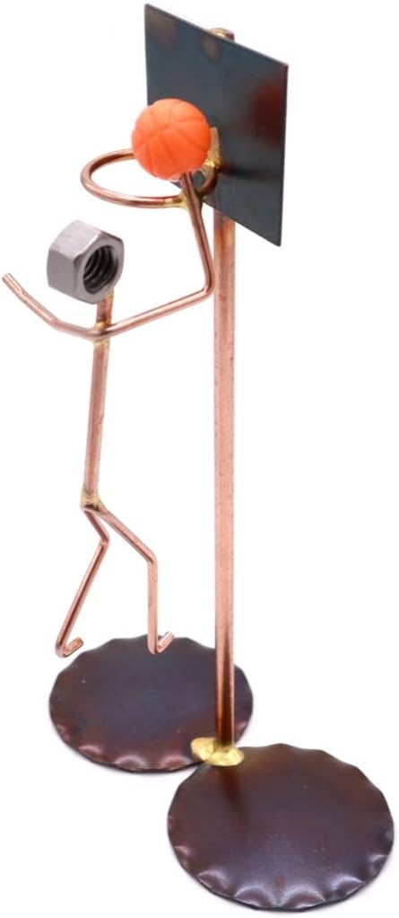 Basketball Lay Up Collectible Handmade Metal Art Figurine, Desk Accessories, Trophy, Boss Gift, Office Décor, Business Professional, Sports