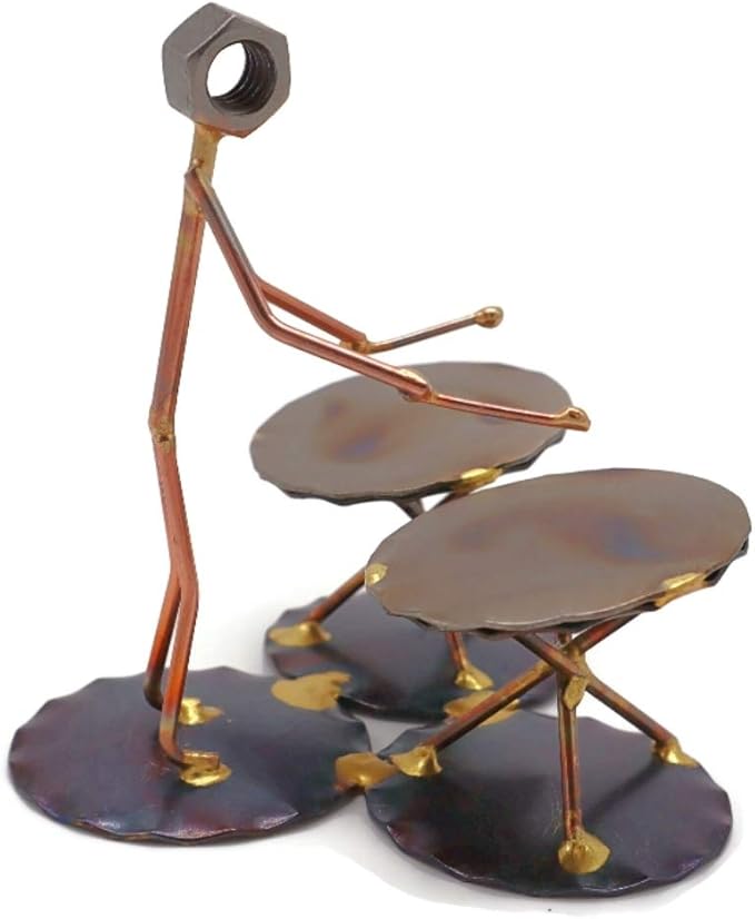 Timpani Drum Collectible Handmade Metal Art Figurine, Desk Accessories, Trophy, Band, Office Décor, Band, Musical Instrument