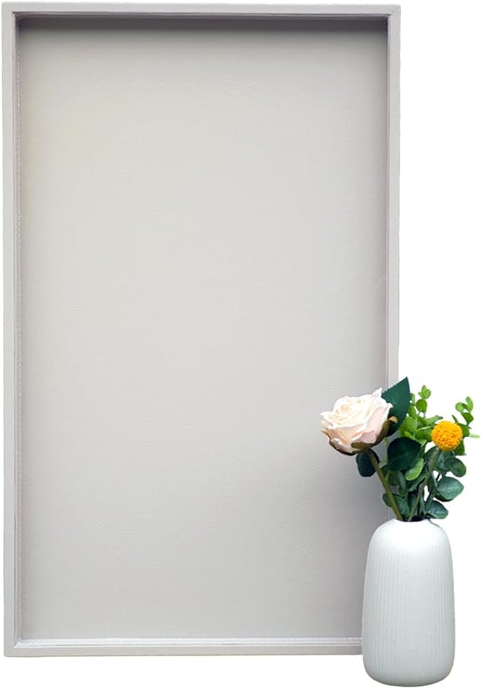 25 * 15 Inch Rectangular Ottoman Tray | Textured PU Leather, Waterproof & Heat-Resistant Storage for Coffee/Dining Tables, Sofa, Bed, Entertainment & Party (Tranquil Beige, 25 * 15in)