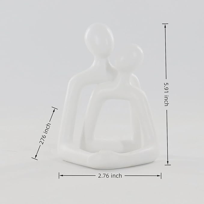 Minimalist White Couple Sculpture, Abstract Resin Art Decor, Zen Space Accent, Emotional Healing Gift