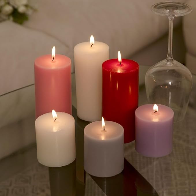COCODOR Scented Pillar Candles, 3x6 Inch, Black Cherry, Candle Set of 3, Long Buring 85 Hours, Candles for Weddings, Party, Dinner, Home Decor.