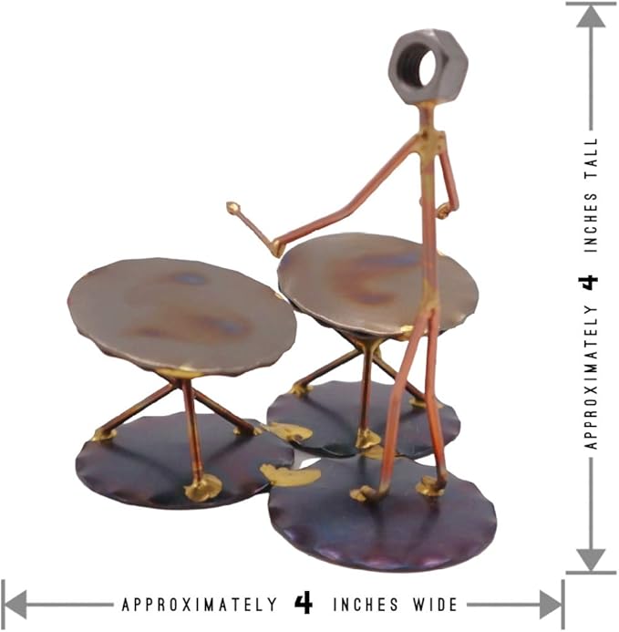 Timpani Drum Collectible Handmade Metal Art Figurine, Desk Accessories, Trophy, Band, Office Décor, Band, Musical Instrument