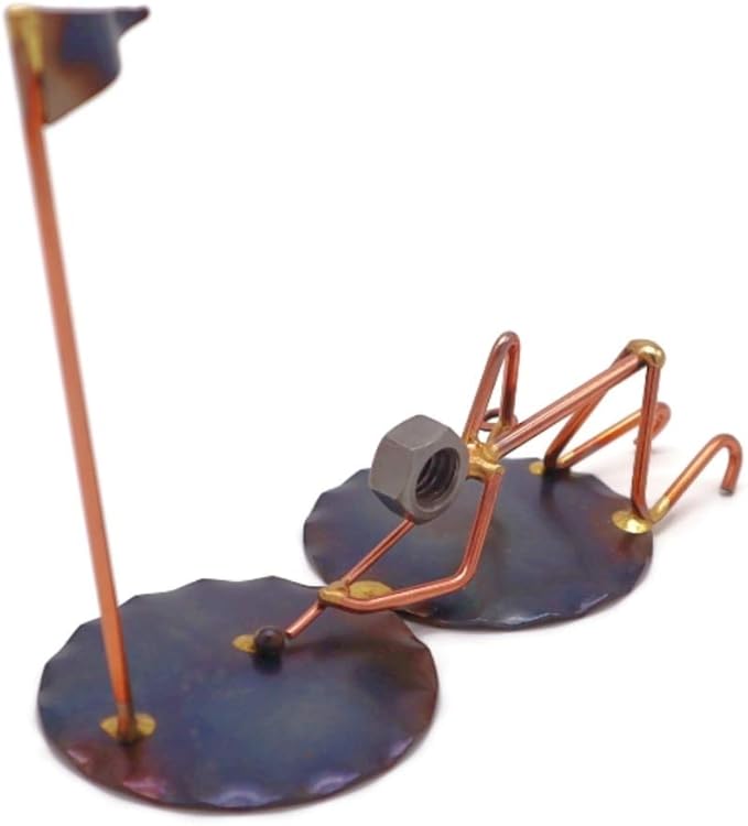 Golf Pool Shot Collectible Handmade Metal Art Figurine, Desk Accessories, Trophy, Boss Gift, Office Décor, Business Professional, Golfing