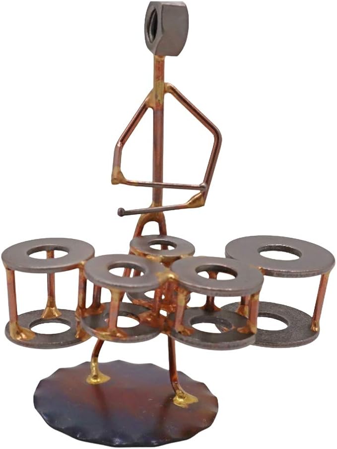 March Drum Quint Collectible Handmade Metal Art Figurine, Desk Accessories, Trophy, Band, Office Décor, Marching Band, Musical Instrument