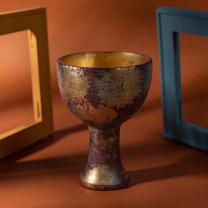 Playcoshow Holy Grail Cosplay Accessories Collection Resin Replica Halloween Christmas Home Decoration Xmas Decor (Gold)