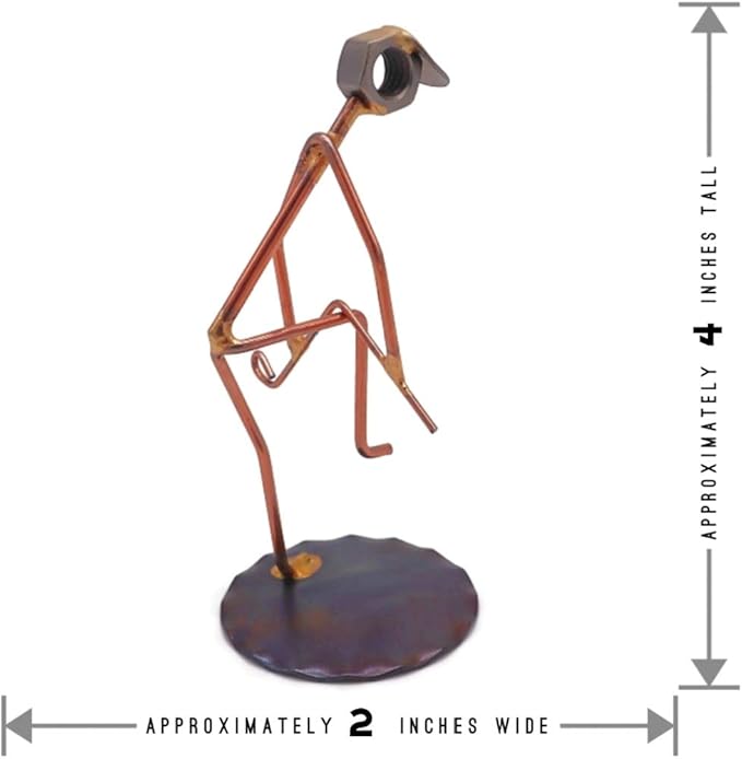 Golfer Breaking Clubs Collectible Handmade Metal Art Figurine, Desk Accessories, Trophy, Boss Gift, Office Décor, Business Professional, Golfing