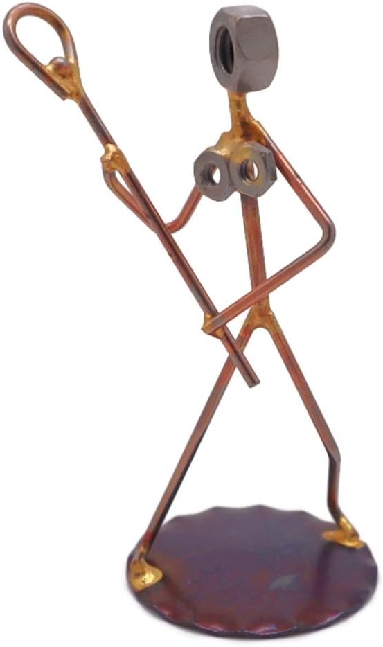 Lacrosse Lady Collectible Handmade Metal Art Figurine, Desk Accessories, Trophy, Boss Gift, Home Office Décor, Collectible Figures