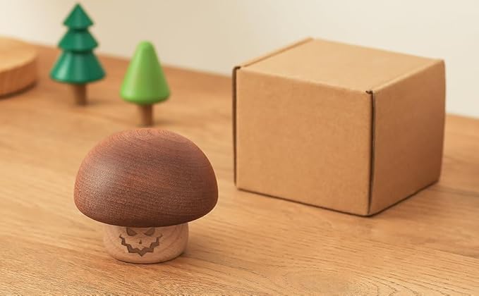 Cute Wood Mechanism This is Halloween Tune Music Box Mini Mushroom Pumpkin Scary Halloween Decorations Gift for Kids Boys Man Women Girls on Halloween Christmas