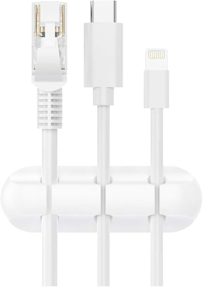 SOULWIT Cable Holder Clips, 3-Pack Cable Management Cord Organizer Clips Silicone Self Adhesive for Desktop USB Charging Cable Nightstand Power Cord Mouse Cable Wire PC Office Home