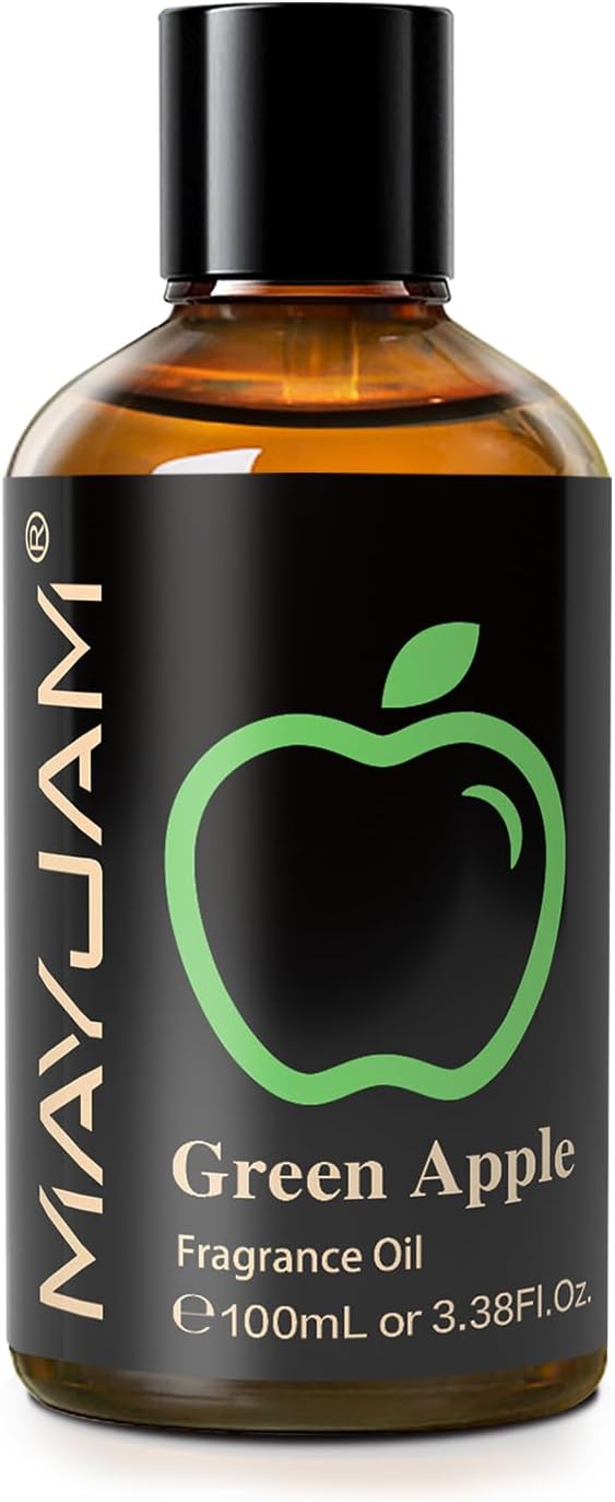 MAYJAM 3.38FL.OZ Green Apple Fragrance Oils with Glass Dropper, 100ML Essential Oils for Diffusers for Home, Long Lasting Scented Oils for Diffusers Soap Candle Making