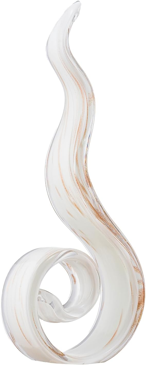 11.4" Tall Hand-Blown Glass Sculpture Murano-Style Sculpture Art Ornament Statue Figurines Home Decor Accent Piece Coastal Ocean Nautical Home Decor,Shelf,TV Stand,Tabletop Centerpieces,Wonderful Gift