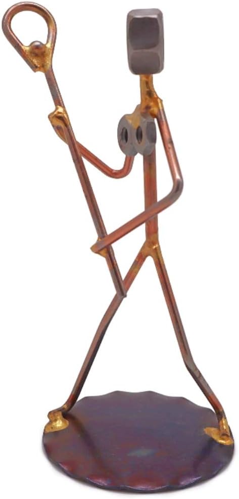 Lacrosse Lady Collectible Handmade Metal Art Figurine, Desk Accessories, Trophy, Boss Gift, Home Office Décor, Collectible Figures