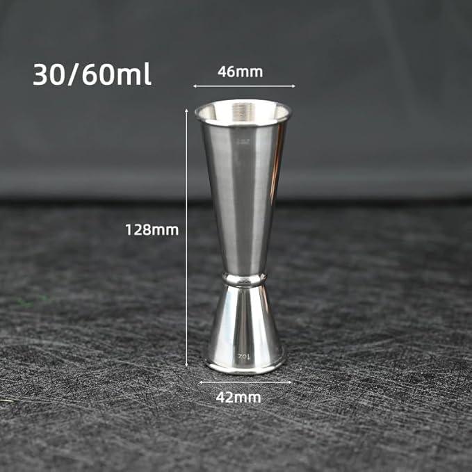 2-Piece Dual-Sided Bartending Jigger Set - 1oz & 2oz Measured Markings, 304 Stainless Steel, Food-Grade Cocktail Measuring Tool for Professional & Home Bars
